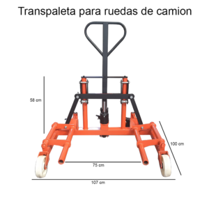 Carretilla para montaje de ruedas de camiones y tractores
