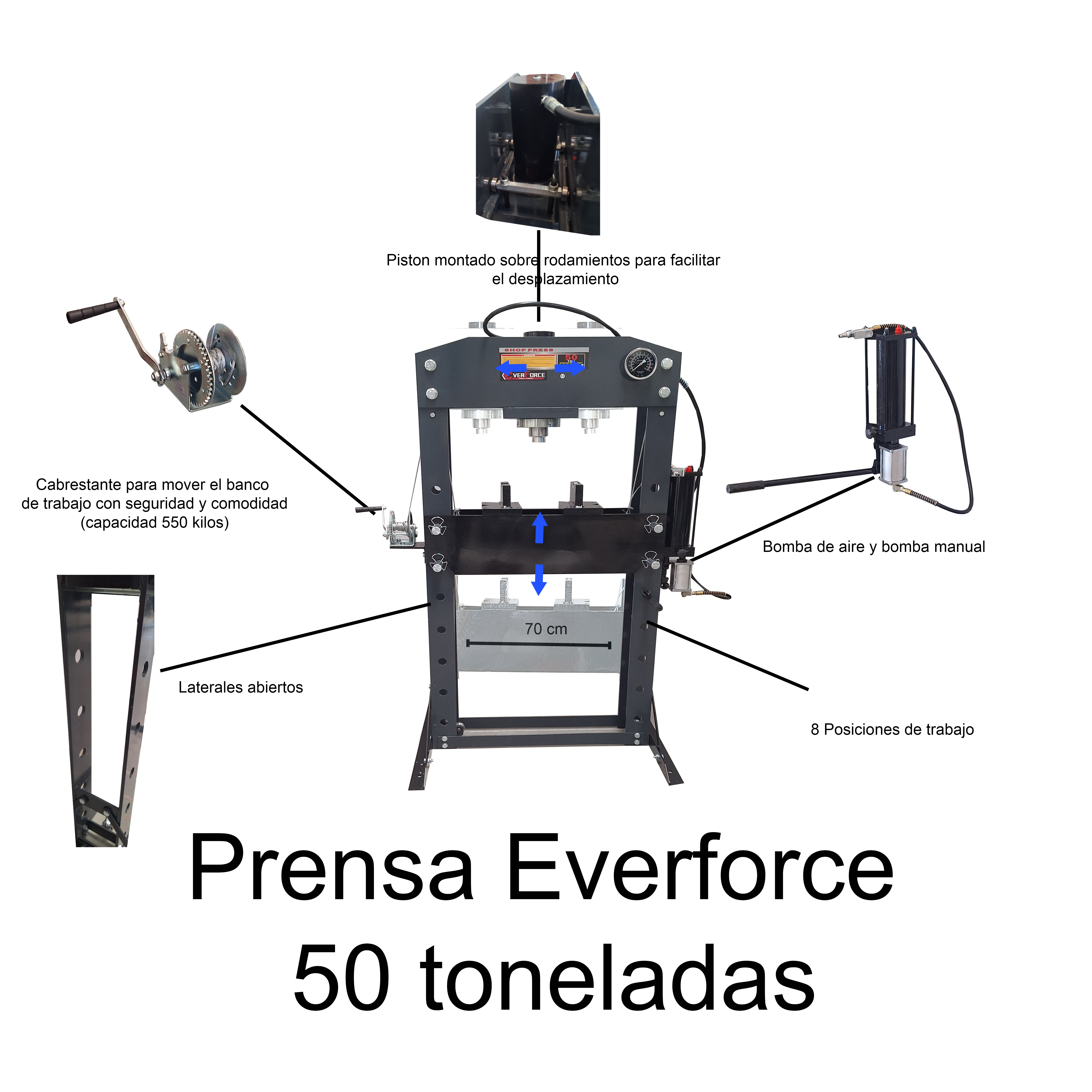Prensa Hidráulica de 50T Everforce