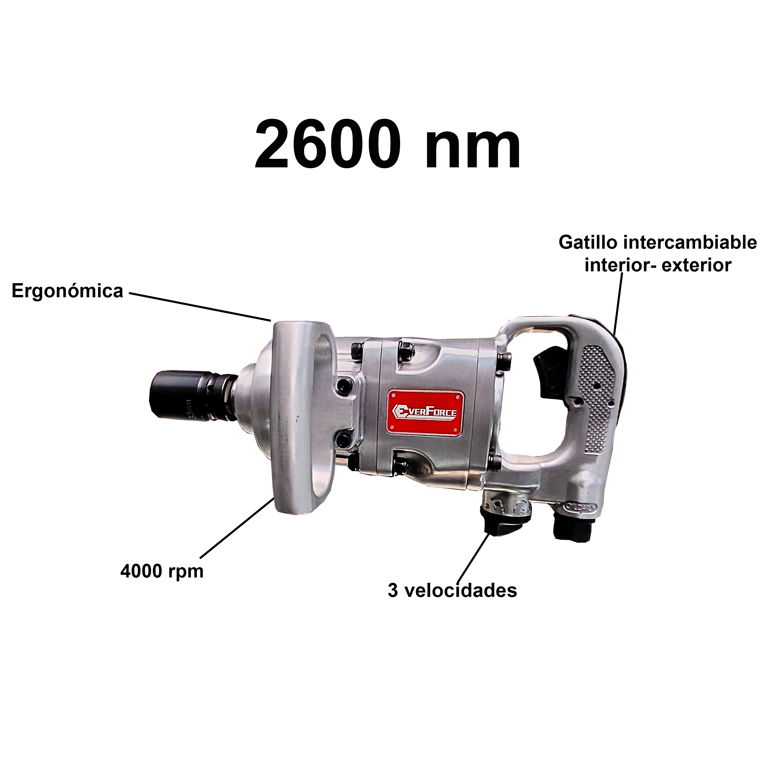Pistola de Impacto 1″ Corta Everforce - Imagen 3