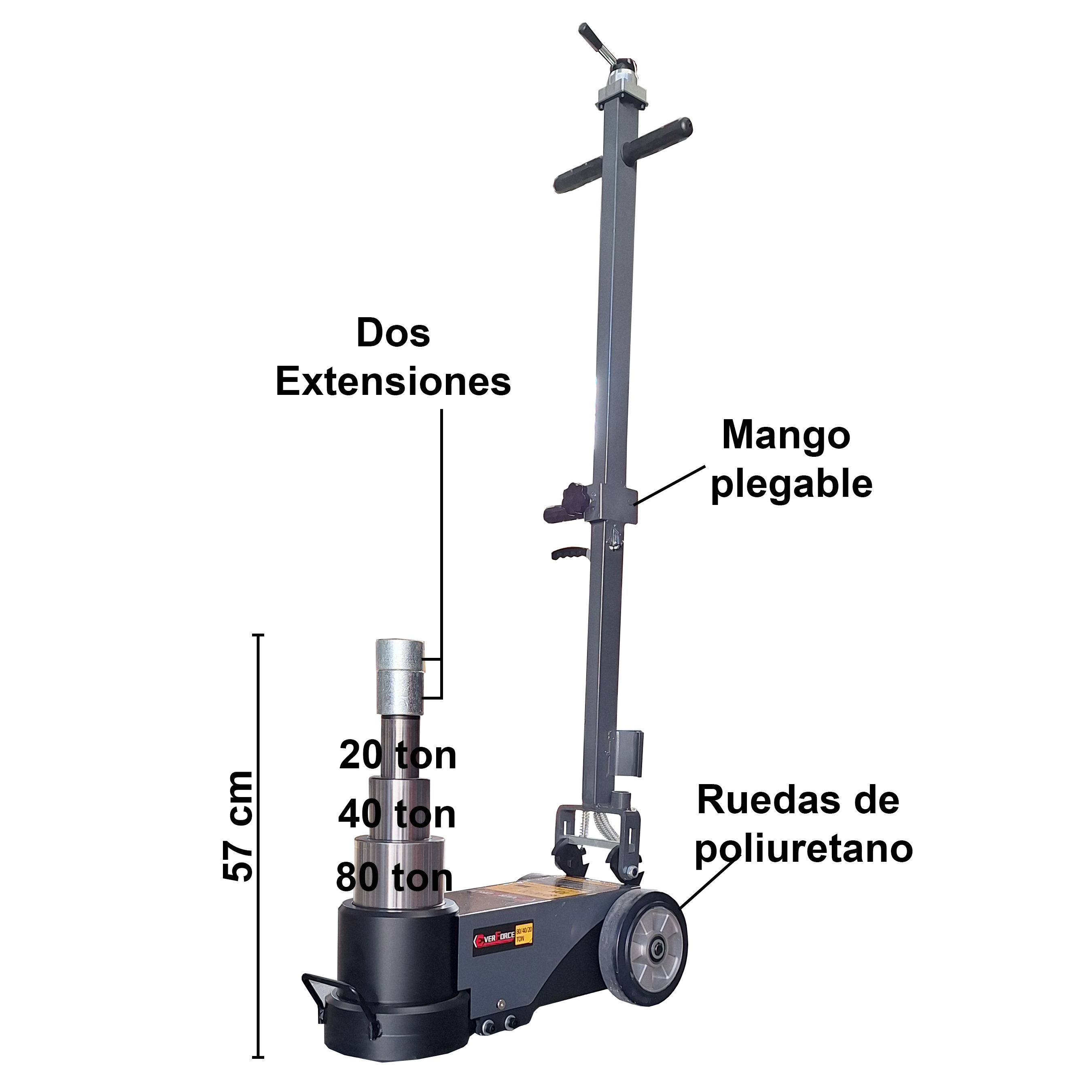 Gato Oleo Neumático de 80/40/20 Toneladas Everforce - Imagen 3
